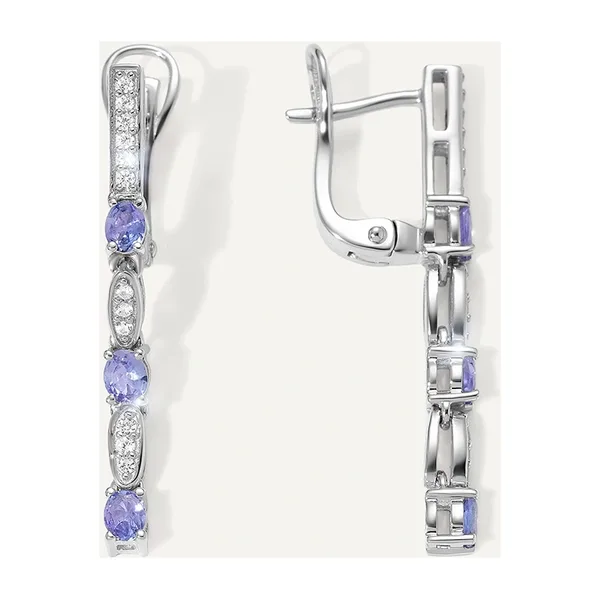 Серебряные серьги с танзанитами — арт. 10522-002905