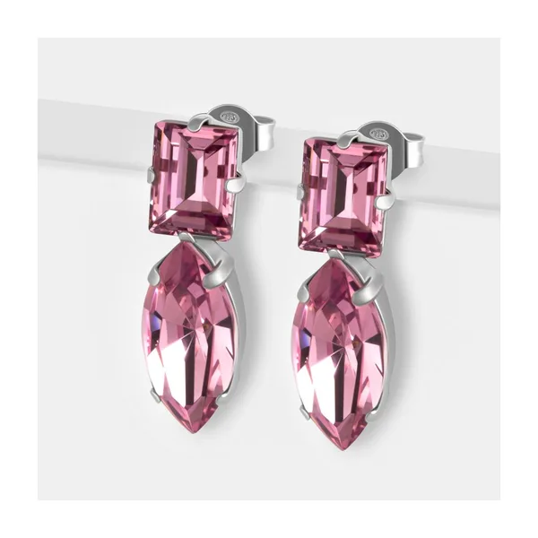 Серьги гвоздики из серебра с кристаллами Swarovski — арт. 000-390306