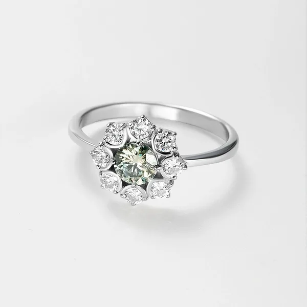 Серебряное кольцо с муассанитами — арт. 10322-001045