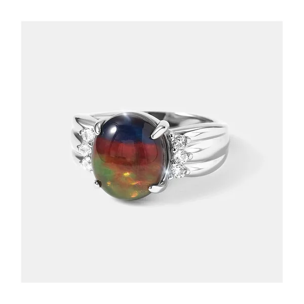Серебряное кольцо с аммолитом — арт. 10323-000375
