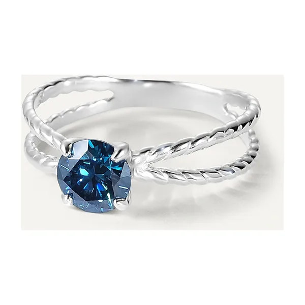 Серебряное кольцо с синим муассанитом — арт. 10323-000349