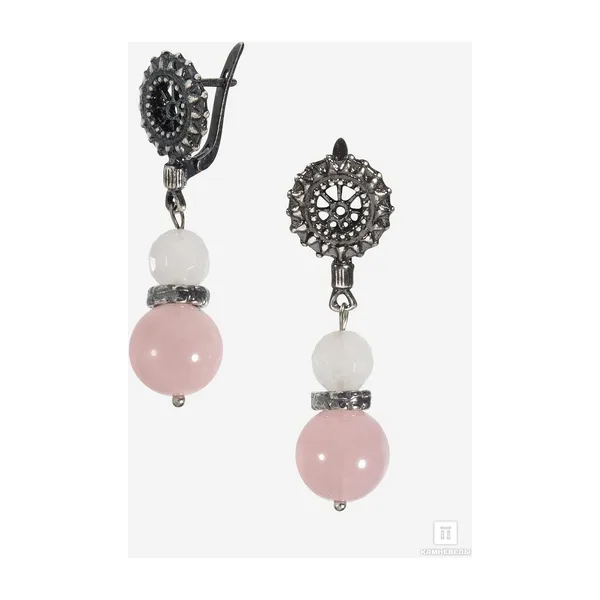 OXINYA Серьги из розового кварца