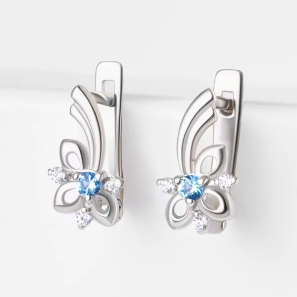 Серьги детские из серебра с фианитами — арт. 000-351229