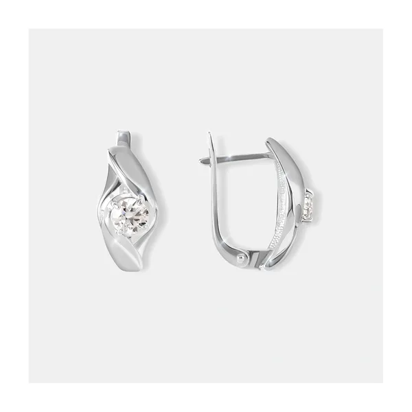 Серебряные серьги с муассанитами — арт. 10523-000433