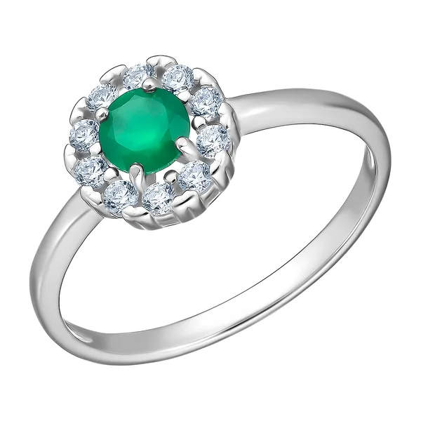 Серебряное кольцо с агатом "Цветок" — арт. 10322-000435