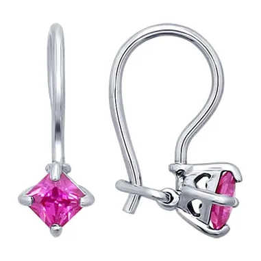 Серьги детские из серебра с фианитами — арт. 000-353631