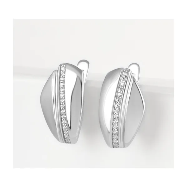 Серьги из серебра с фианитами — арт. 000-377098