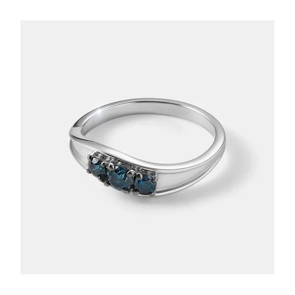 Серебряное кольцо с голубыми бриллиантами — арт. 10321-001165