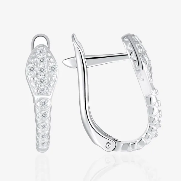 Серьги из серебра с фианитами — арт. 000-400487