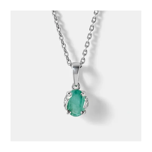 Серебряная подвеска с изумрудом — арт. 10421-000983
