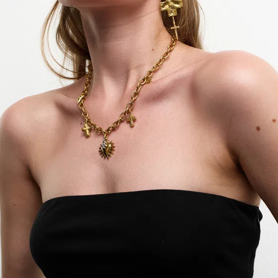 Позолоченное колье «Сердце света» MANKAYA safina concept Poison Drop — модель kig7giv — фото 2