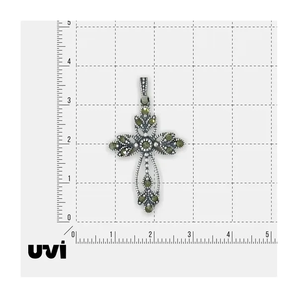 Серебряная подвеска-крест с марказитами — арт. 10422-002292