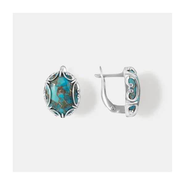 Серебряные серьги с бирюзой
