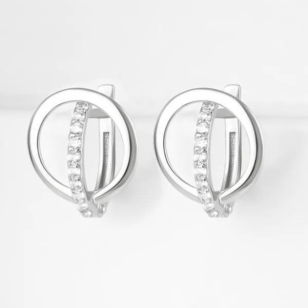 Серьги из серебра с фианитами — арт. 000-385349