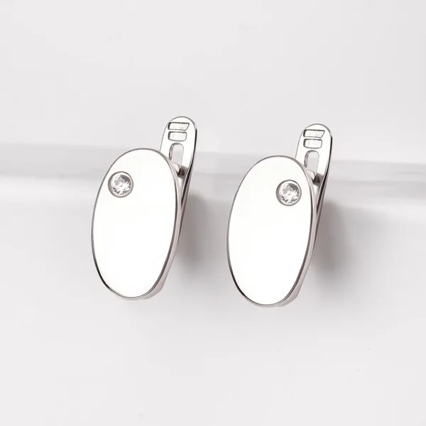 Серьги детские из серебра с фианитами — арт. 000-351394