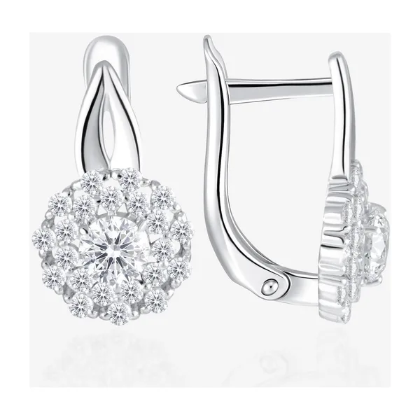 Серьги из серебра с фианитами — арт. 000-400506