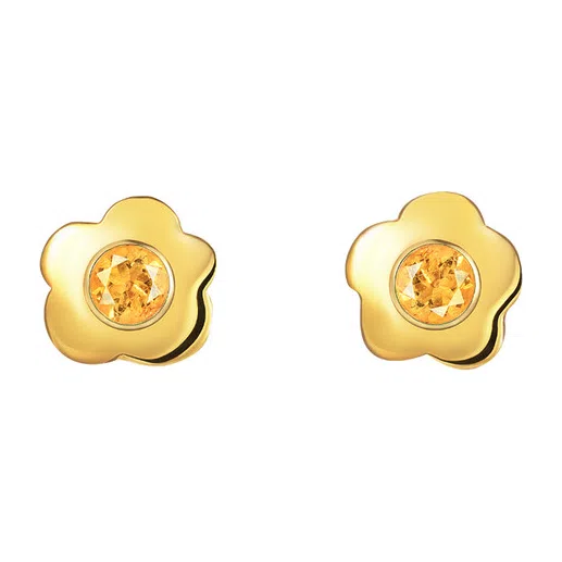 Пусеты Mini flower из серебра с цитринами Moonka Poison Drop — модель 6g7nhtd — фото 3