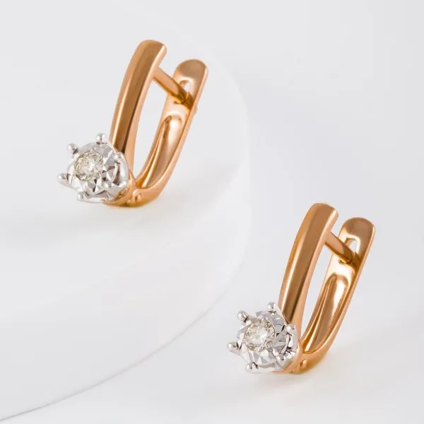 Серьги из красного золота с бриллиантами — арт. 000-367588
