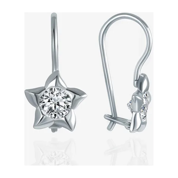 Серьги из серебра с фианитами — арт. 000-401319
