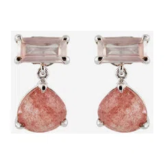 Серьги из серебра с розовым кварцем Wisteria Gems Poison Drop — модель ty0rn40 — фото 2