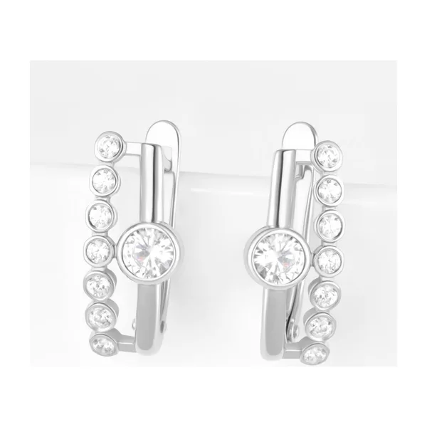 Серьги из серебра с фианитами — арт. 000-396942