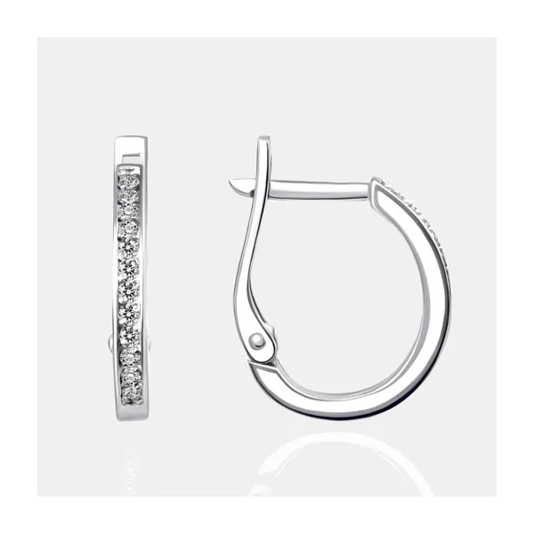 Серьги из серебра с фианитами — арт. 000-395791