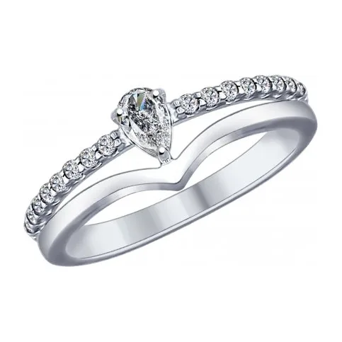 Кольцо из серебра с фианитами — арт. 000-265823