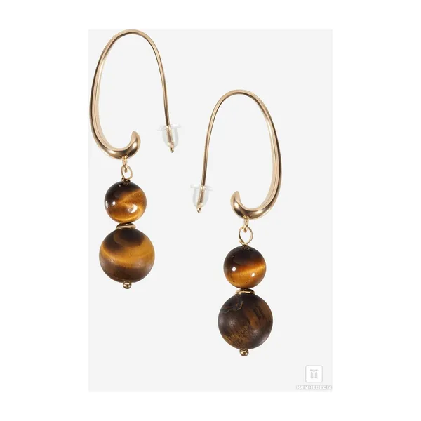 Серьги с тигровым глазом — арт. 35620