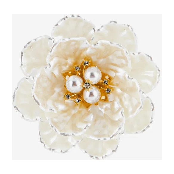 Позолоченная брошь-цветок с кристаллами ROCOCO Poison Drop — модель qcamt2e — фото 4