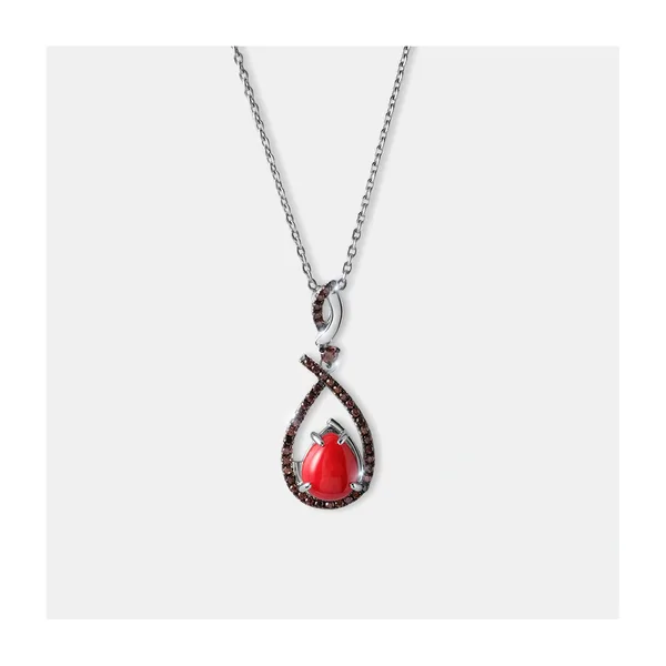 Серебряная подвеска с кораллом — арт. 10422-002499