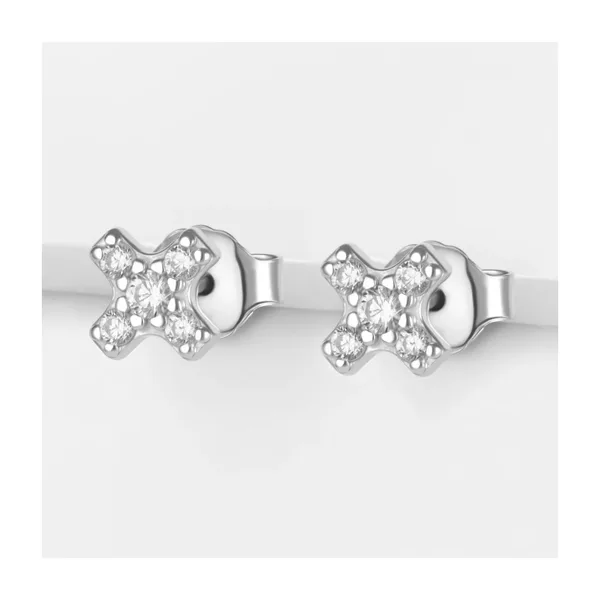 Серьги гвоздики из серебра с фианитами — арт. 000-395093