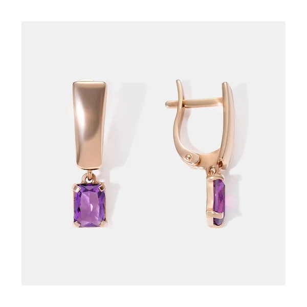 Серебряные серьги с аметистами — арт. 10522-002145