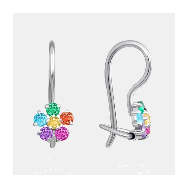 Серьги детские из серебра с фианитами — арт. 000-373864