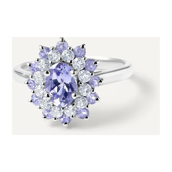 Серебряное кольцо с танзанитами — арт. 10322-001493