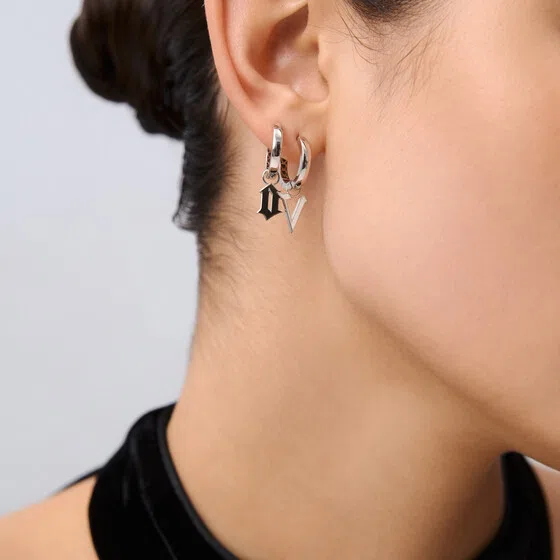 Моносерьга из белого золота с буквой «O» COBRA JEWELRY Poison Drop — модель gqzzs33 — фото 3