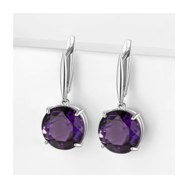 Серьги из серебра с аметистами — арт. 000-386946
