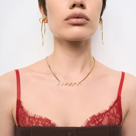 Биколорное колье из латуни marni — модель 49ryunw