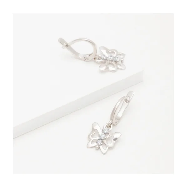 Серьги детские из серебра с фианитами — арт. 000-280187