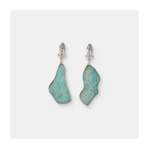Серебряные серьги с амазонитами — арт. 10522-005855
