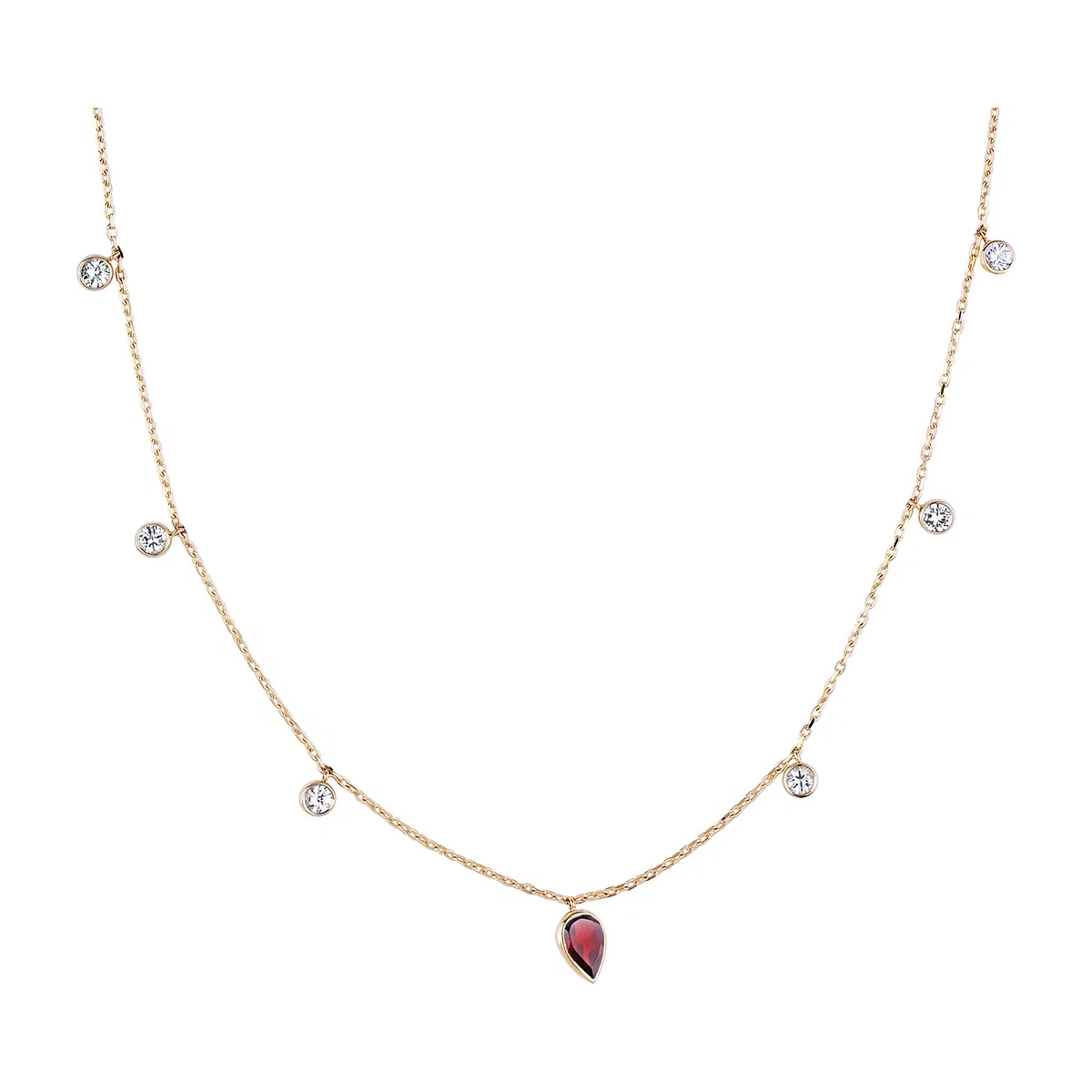 Колье из золота с гранатом и лейкосапфирами Vrindavan Garnet Tinai Poison Drop — модель hhhhenw — фото 3