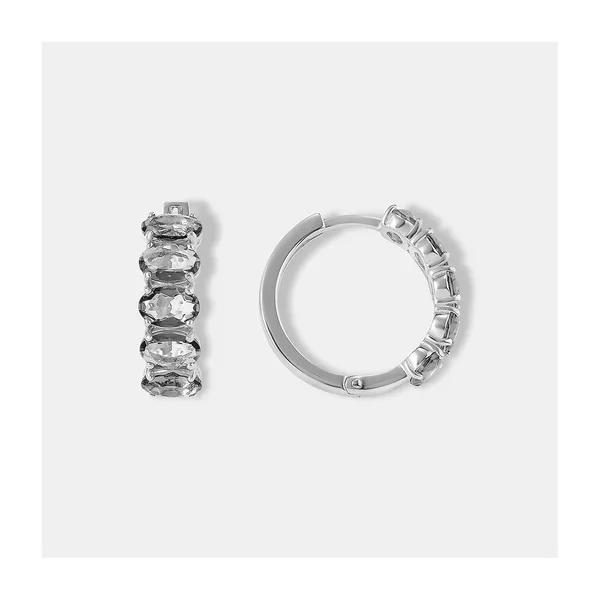 Серебряные серьги-конго с горным хрусталем — арт. 10522-006533