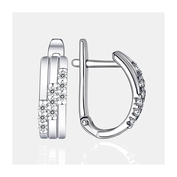 Серьги из серебра с фианитами — арт. 000-399447