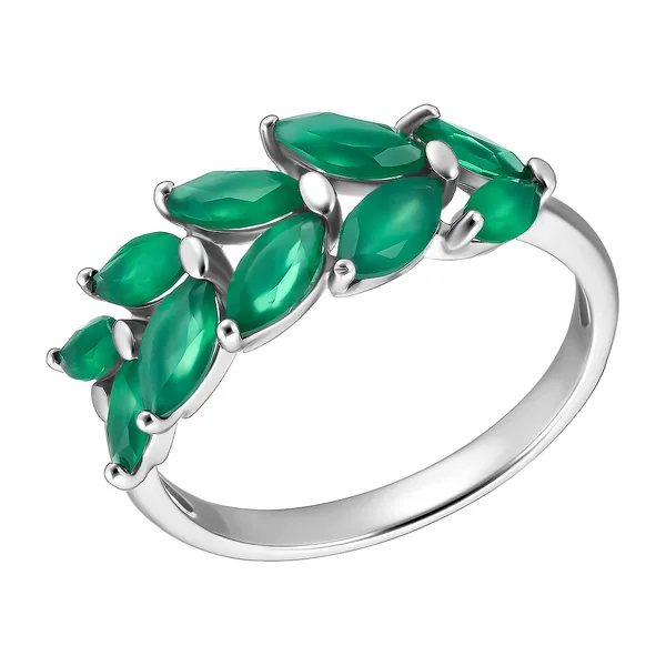 Серебряное кольцо с агатами