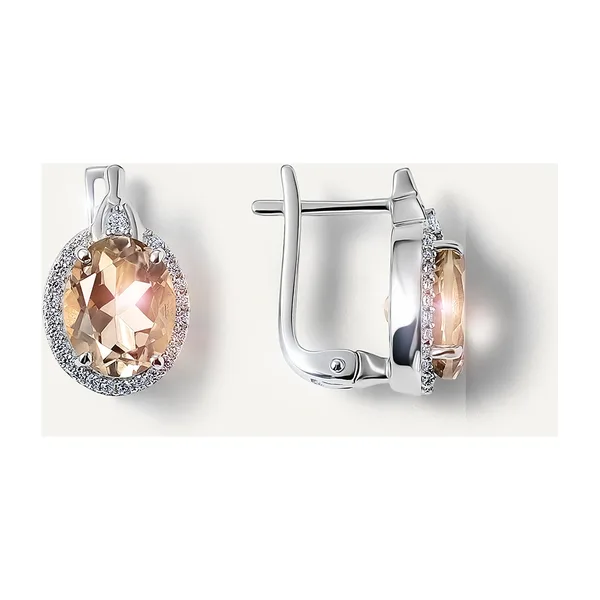 Серебряные серьги с кварцем — арт. 10522-003734