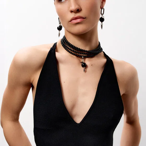 Серьги с черной искусственной жемчужиной Mystic Black Ellen Conde Poison Drop — модель qxvrppc — фото 2