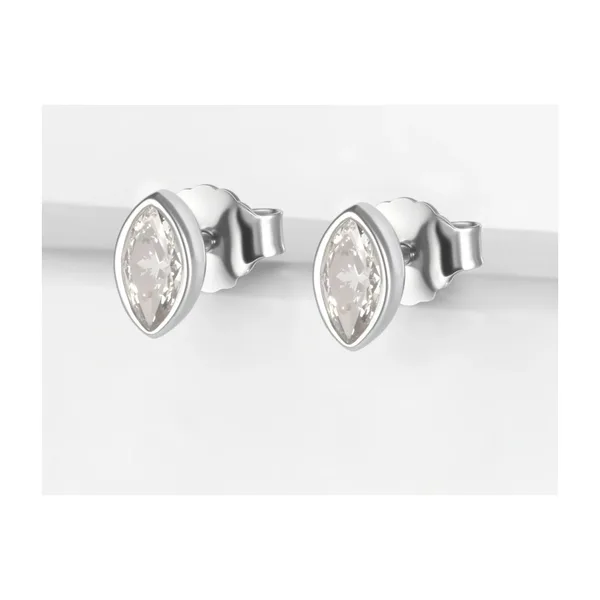 Серьги гвоздики из серебра с фианитами — арт. 000-395076