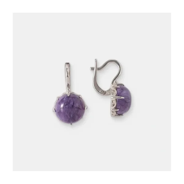 Серебряные серьги с чароитами — арт. 10522-006700