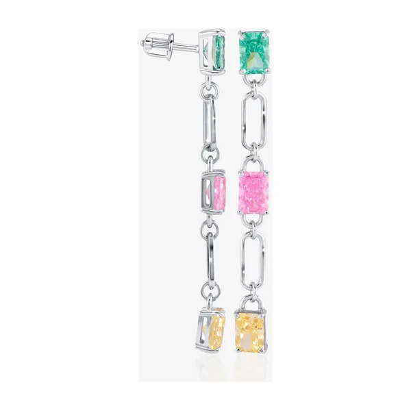Серьги гвоздики из серебра с фианитами — арт. 000-408694