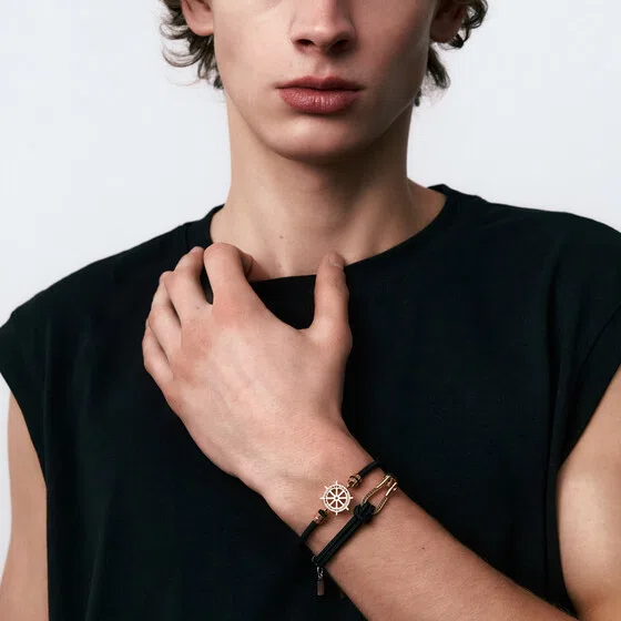 Браслет с золотистым штурвалом и кристаллами BIKKEMBERGS JEWELLERY Poison Drop — модель 4berf2b — фото 3