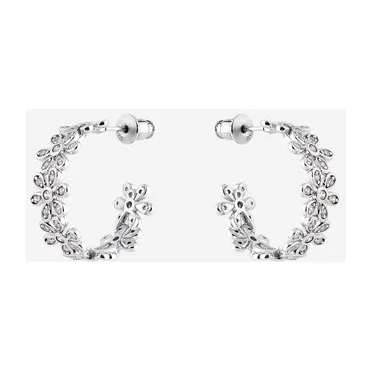 Серьги-кольца из серебра с фианитами — модель y3dgw50